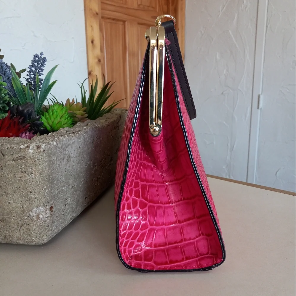 Frances Valentine Jackie Frame Bag, Embossed leather in Pink - Picture 14 of 16